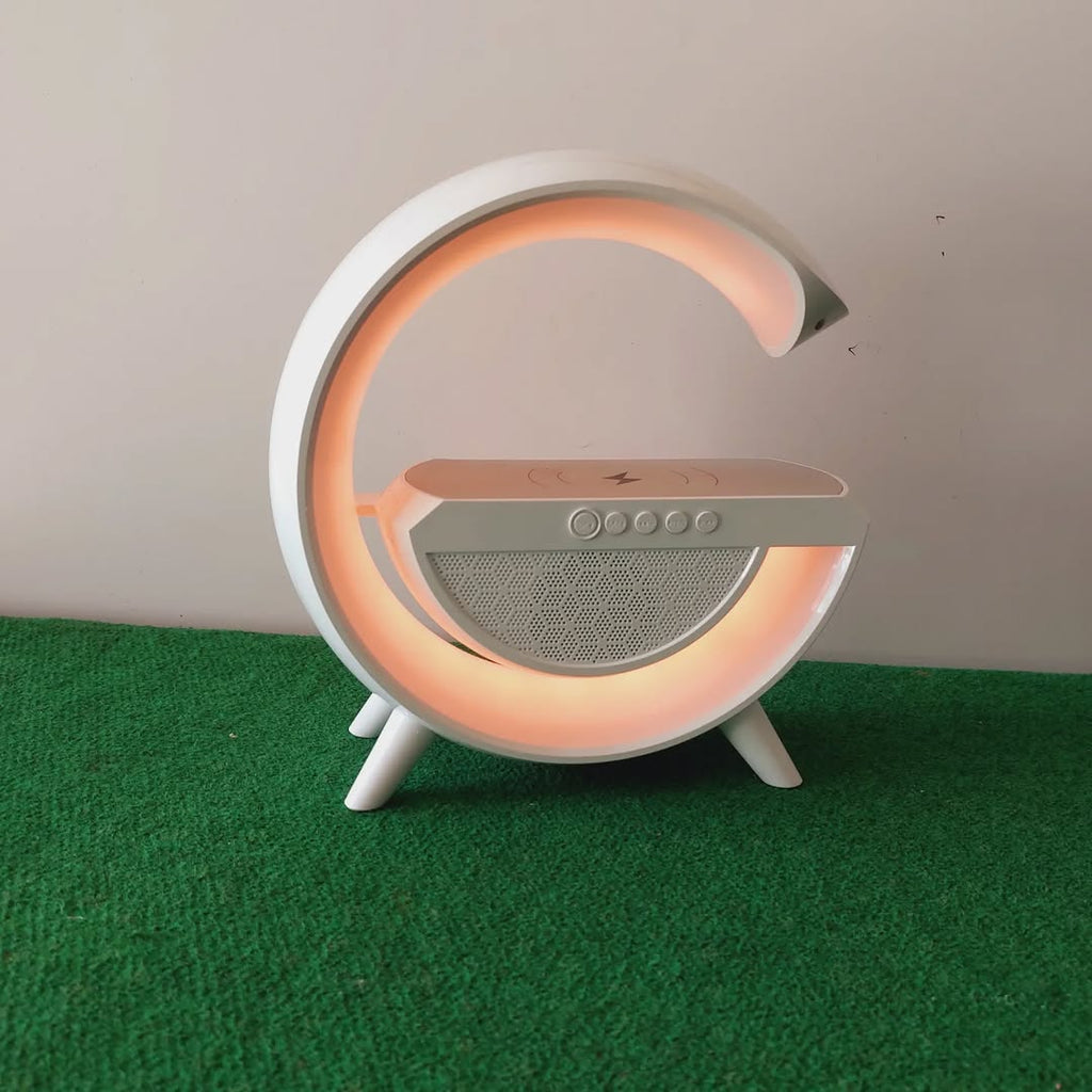 G-Shape LED Wireless Charging Speaker Lamp | 4 in 1 Lamp with Bluetooth Speaker | G-Shape Atmosphere Lamp | G Shape Lamp | Dynamic G Lamp | G Shape Wireless Charger With Lamp